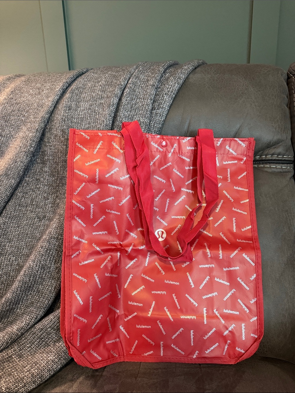 Lululemon Red Logo Repeat Tote